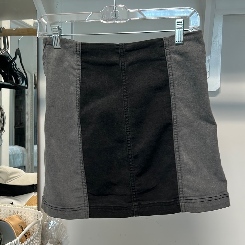 free people black jean skirt